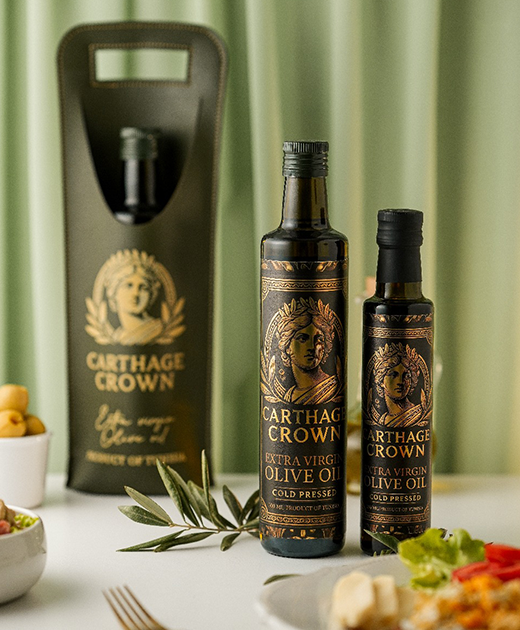 La gamme Carthage Crown — huile d'olive extra vierge